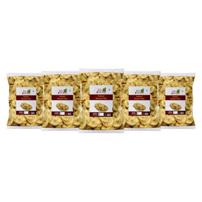 90's MILL Calicut Calcutta Banana Chips BANANA CHIPS Kella Kela Chips wafers Tangy & Crispy Taste Namkeen CHIPS SNACK||Made In Ground Nut Oil||Fast Vrat Upwaas Navratri snack-1Kg*5Pack