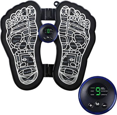 HEYOL Electric Foot Massager Pain Relief Mat Automatic Wireless Folding Massager for Foot,Legs,Hand Muscle Stimulator Therapy Mat for Men and Women (Multicolor,Set of 1)