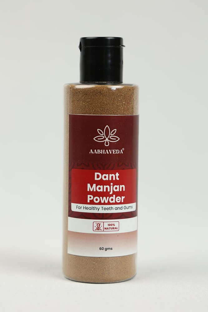 AabhaVeda Desi Dantmanjan Powder - Gentle Cleansing | Natural Whitening | Healthy Gums | Organic Blend with Mint & Botanical Ingredients | Eco-Friendly Oral Care - 50GM