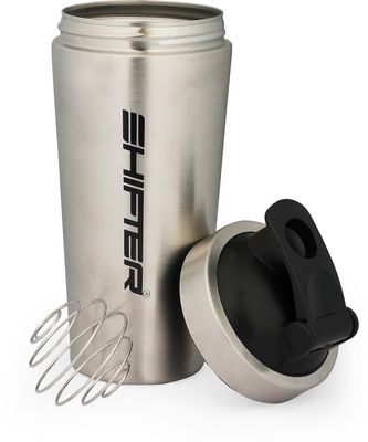 SHIFTER Stainless Steel Silver Shaker Bottle for Protein Shake 100% Leakproof | 700 ml Shaker (Pack of 1, Silver, Steel)