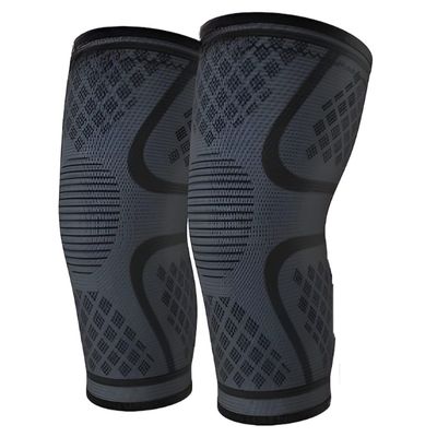 3D Knee cap Compression Support for Gym Running Cycling Sports Jogging Workout Pain Relief Exercise (MEDIUM, BLACK, PACK OF 1 PAIR)