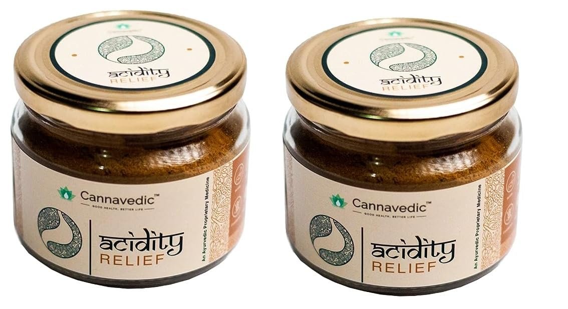 CANNAVEDIC Acidity Relief Churna, Ayurvedic Support for Acidity, Gas & Indigestion 100g (Pack of 2)