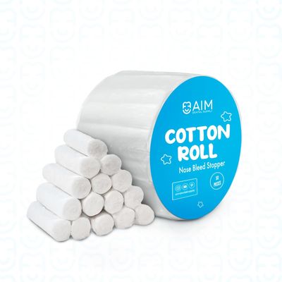 50 Count Dental Cotton Rolls - Nose Bleed Stopper - Nose Bleed Plugs for Kids or Adults - Highly Absorbent Gauze Rolls & Cotton Roll - Non Sterile 1.5 Inch Rolled Cotton Pad