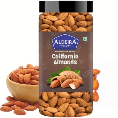 ALDEIRA Natural Raw California Almonds 250gm Jar I Badam Giri I Dry Fruits I Pack of 1