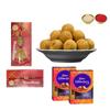 Bigwishbox | Bhai Bhabhi Rakhi | Besan Ladoo 1 Kg | 02 Chocolate Box | Nextday Delivery view 1