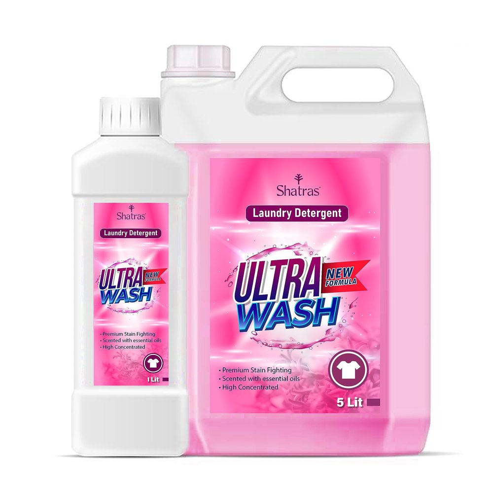 Shatras Ultra Wash Low Foam Laundry Liquid Detergent, For Top & Front Load Washing Machine Pink Lily Liquid Detergent (6000 ml)