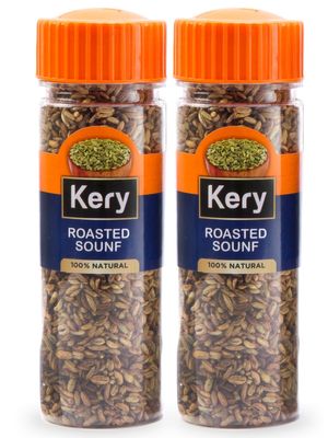 Kery Roasted Saunf Mukhwas Mouth Freshener, 100% Natural Digestive Mukhwas 60g x 2 bottle (After Meal Mouth Freshner)