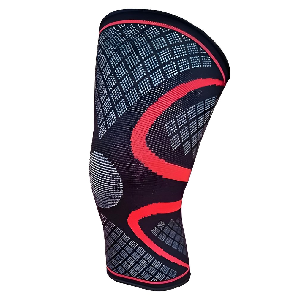 3D Knee Cap Compression Support Sleeve for Squats Pain Relief, Exercise, Gym, Running, Cycling, Knee Cap Guard Brace Knee Support for Men and Women (Pack of 1 Piece, XL, RED)