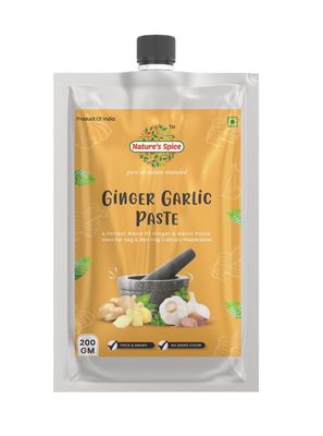 Nature's Spice Ginger Garlic Paste  Pack of 200g | Thick & Coarse Adrak Lahsun Mix for Cooking | Natural, Aromatic & Flavorful | Perfect for Curries, Sauces, Indian Recipes & Daily Cooking