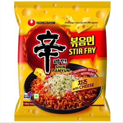 Nongshim Shin Ramyun Stir Fry Gourmet Spicy Noodles with Cheese, 4.8 oz  136 g