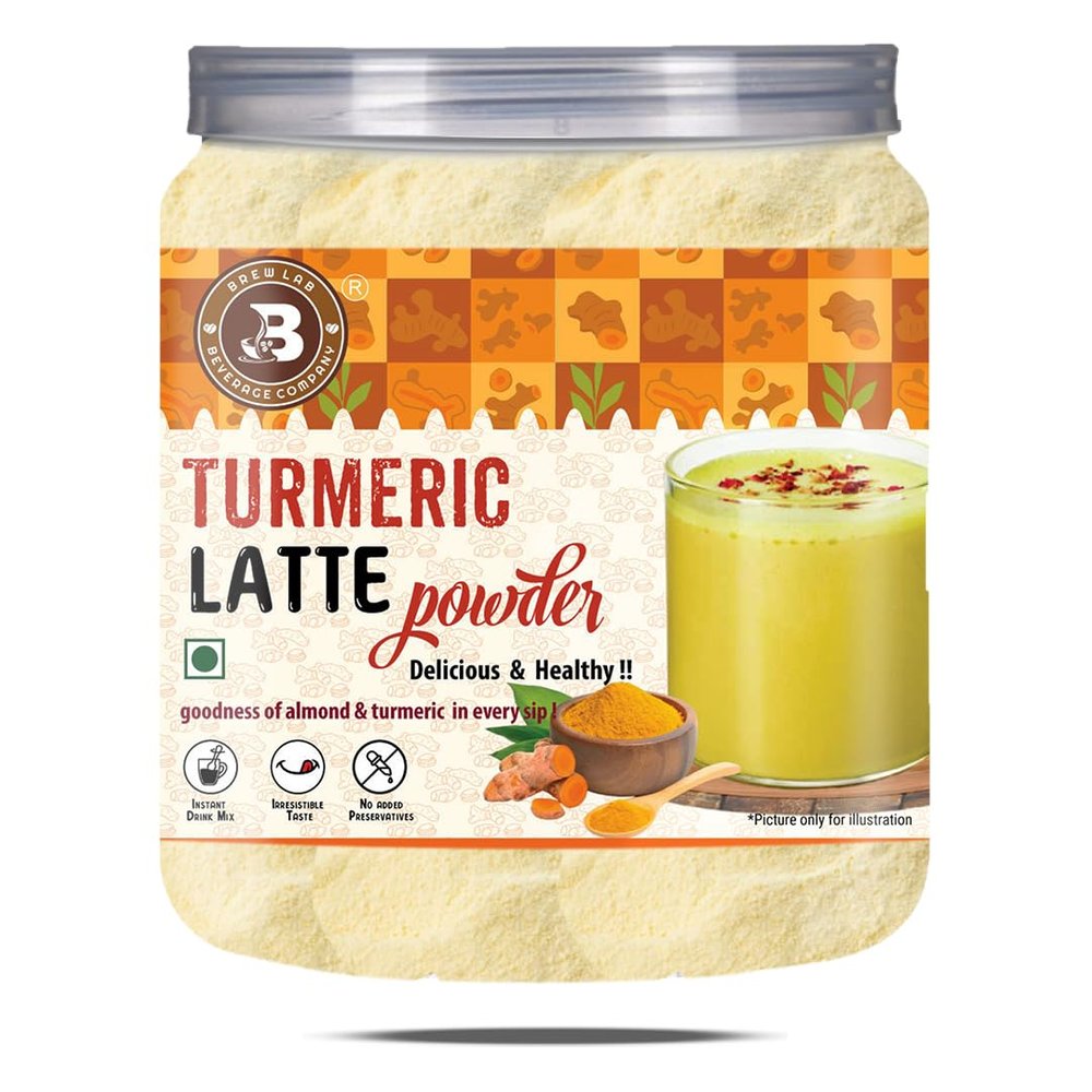 Brew Lab Turmeric Latte Powder | Kids Favourite Drink Goodness Of Almonds & Turmeric | (250 g)