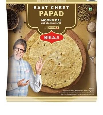Bikaji Aslee Bikaneri - Baat Cheet Papad - Moong Dal Handroll Papad 400gm (Pack of 2)