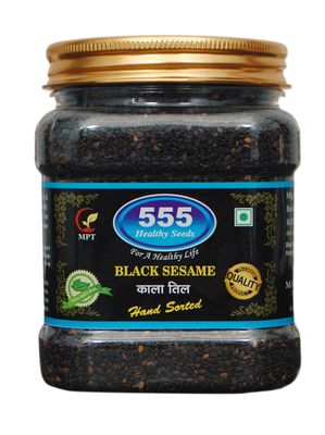 555 Healthy Black Sesame Seeds I Fresh and Natural Black Sesame Seeds | Kaale Til | Tal | Indian Spice I 350 gm
