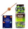 Panjon Swad Premium Rakhi Gift Hamper for Raksha Bandhan |Brother/Bhai/Veera/Kids Pack Of 3 Items|1 Swad Kaccha Aam 200 Tab Candy Jar+1 Rakhi+Greeting Card |Raakhi Gift Set view 1