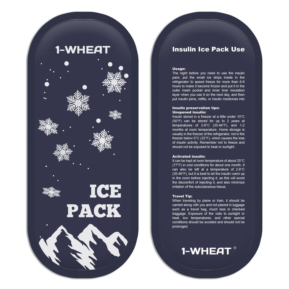 1-WHEAT Insulin Diabetes Gel Ice Packs for Insulated Medication Travel Bag Ice Packs for Insulin Cooler Travel Suitcase Small Ice Packs Suitable for Cooler Travel Bag