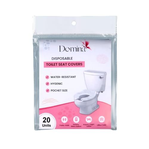 DOMINA Disposable Toilet Seat Covers - 45cmx37cm | Water Resistant, No Direct Contact with Unhygienic Seats | Easy To Dispose | Nature Friendly (20 Piece Each Packet) (Pack of 1)