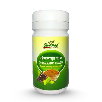 Swaras Herbals Karela Jamun Powder - Balancing Wellness in One Potent Blend | 100gm |
