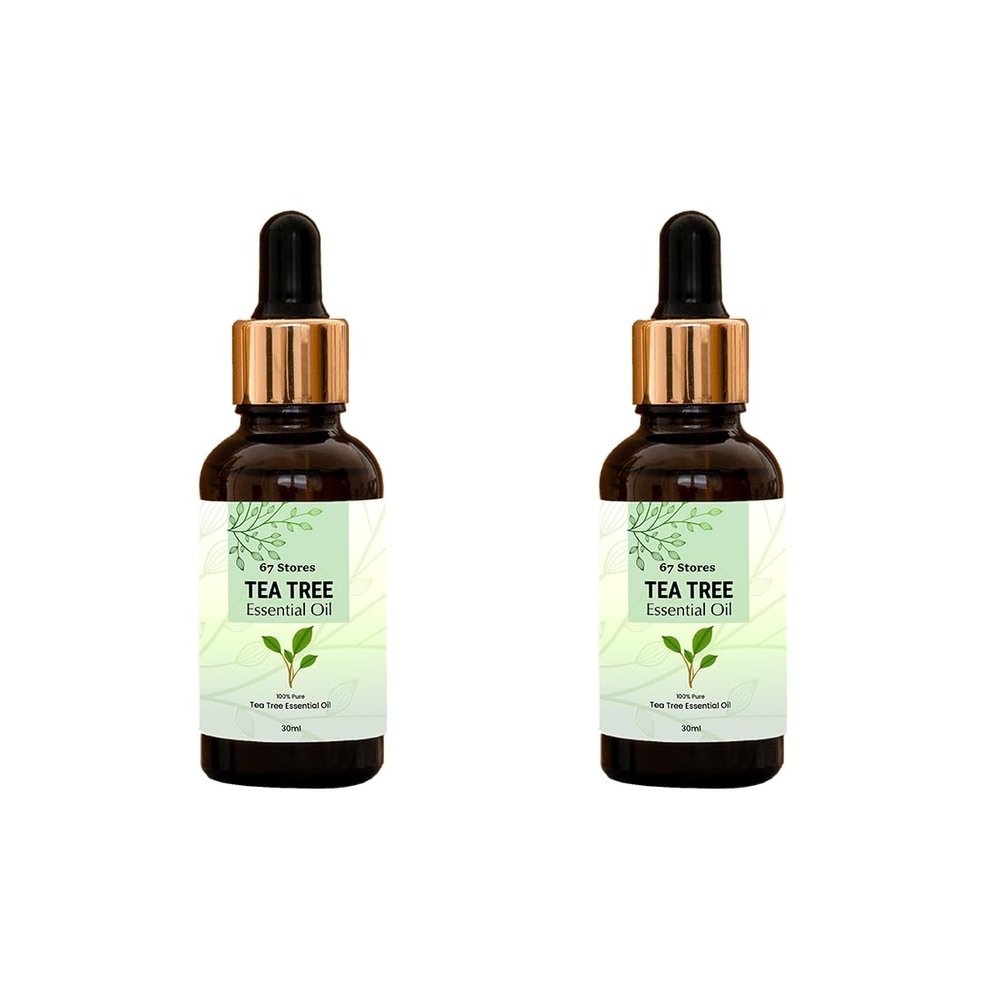 67Stores Pure Tea Tree Essential Oil - 100% Natural Solution for Hair, Skincare, Aromatherapy and Wellness for Women and Men Pack of 2