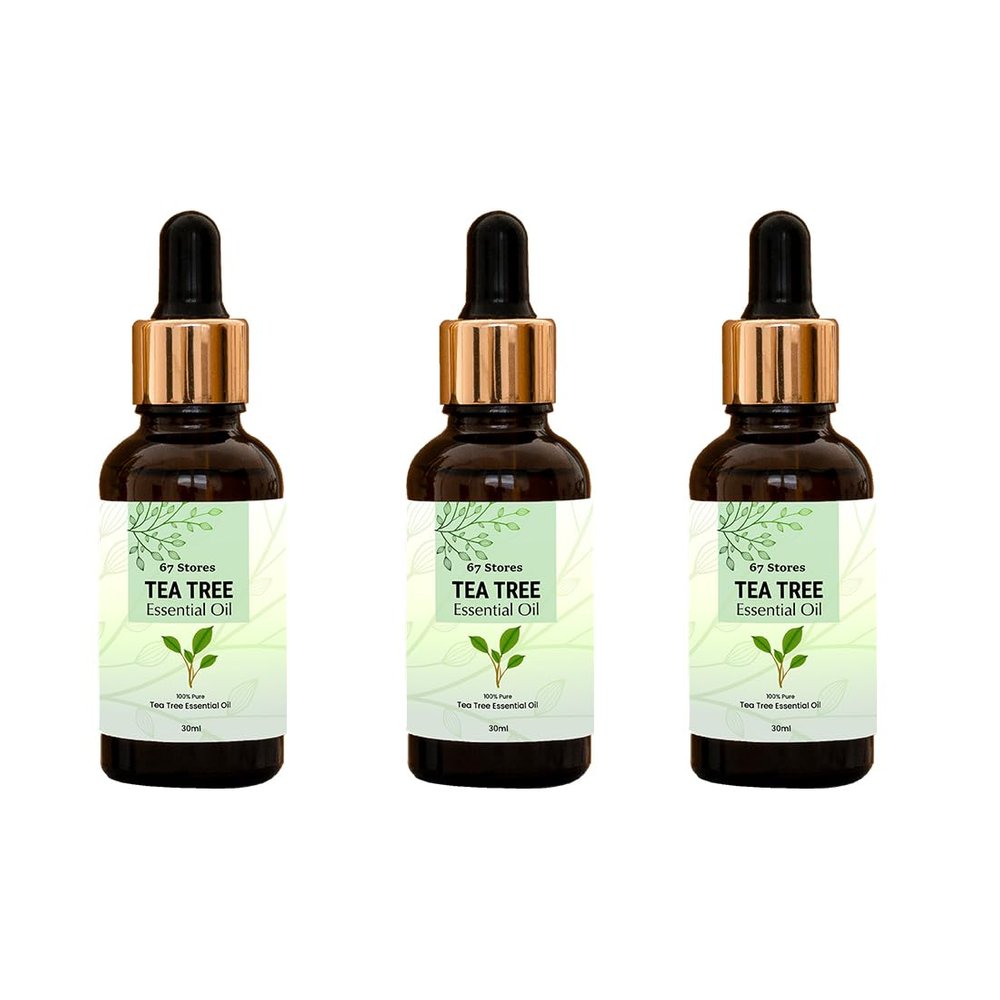 67Stores Premium Tea Tree Essential Oil - Your Solution for Aromatherapy, Mind Relaxation Skin and Hair Care Pack of 3