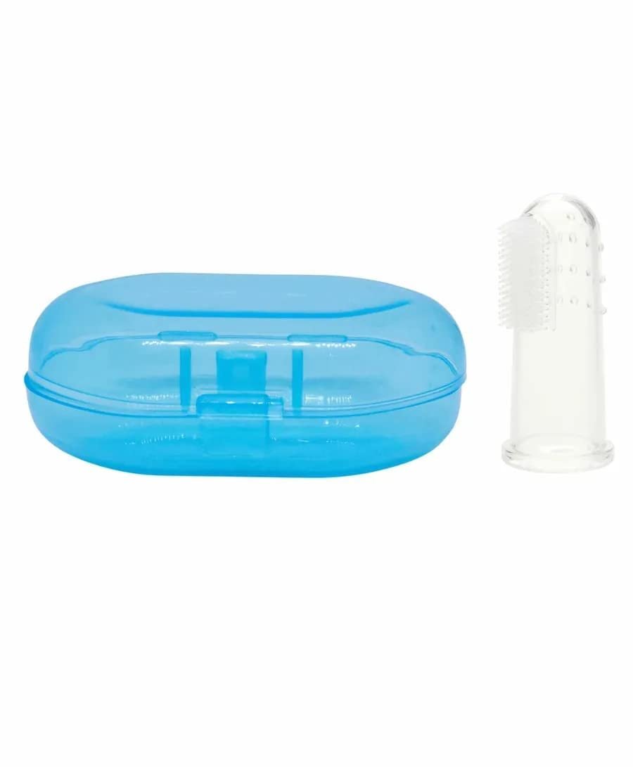 Aplam Chaplam Baby Silicon Finger Brush Tongue Cleaner/Baby Toothbrush for New Born Baby Upto 0-3 Years (BLUE)
