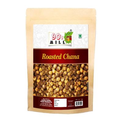 90's MILL Chana Chickpeas Bhuna Roasted Desi Bhungade Bhungda With Skin | Unsalted Roasted Bhuna Chana (Chickpeas) Used as Snacks | Ready to eat Whole Skin Roasted Bhuna Chana-850g*1Pack