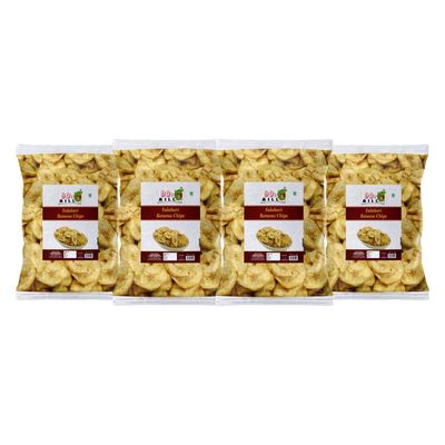 90's MILL Thiruchirapalli BANANA CHIPS Kella Kela Chips wafers Tangy & Crispy Taste Namkeen||Ghar Jaisi Hi Namkeen Snacks||Every Day Fresh Namkeen Snacks||Ready to eat snack-1Kg*4Pack
