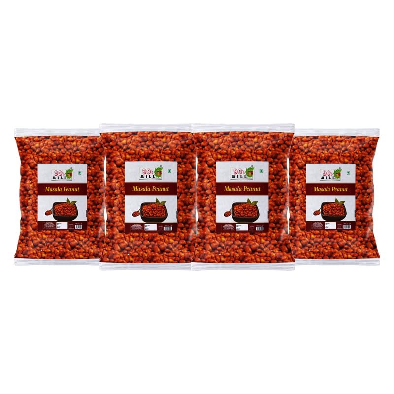 90's MILL Authentic Bikaner Fried Peanut/Namkeen Fried Salted Peanut/Spicy Peanuts/Special Fried Peanuts/Fried Masala Mungfali/Groundnut/Singdana/Fried Salted Peanut Snack-850g*4Pack