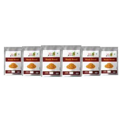 90's MILL Rajawadi Boondi Masala Boondi Raita Boondi Charkhi Boondi Tikhi Nukti Spicy Masala Bundi | Healthy and Hygenic | No Artificial Colours | No Preservatives Vegetarians Snack-900g*6Pack