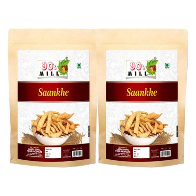 90's MILL Saankhe Sankhe Mathari | Mathari | Salted Mathari | Namak Pare | Ajwain Mathari | Crispy Khasta Mathari | Desi Mathari | Light & Crispy | Diwali Namkeen | Namkeen Snack-900g*2Pack