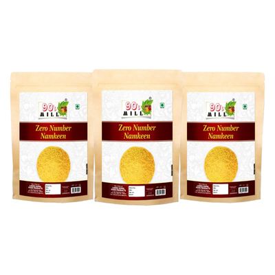 90's MILL Rajasthani Homemade Handmade NAMKEEN SEV for BHEL CHAAT SEVPURI (Non Spicy) Zero sav Namkeen | Papdi Chaat Sev | Zero Number Sev Fiki SEV Barik Sev Dahi Bada Chaat Sev-280g*3Pack