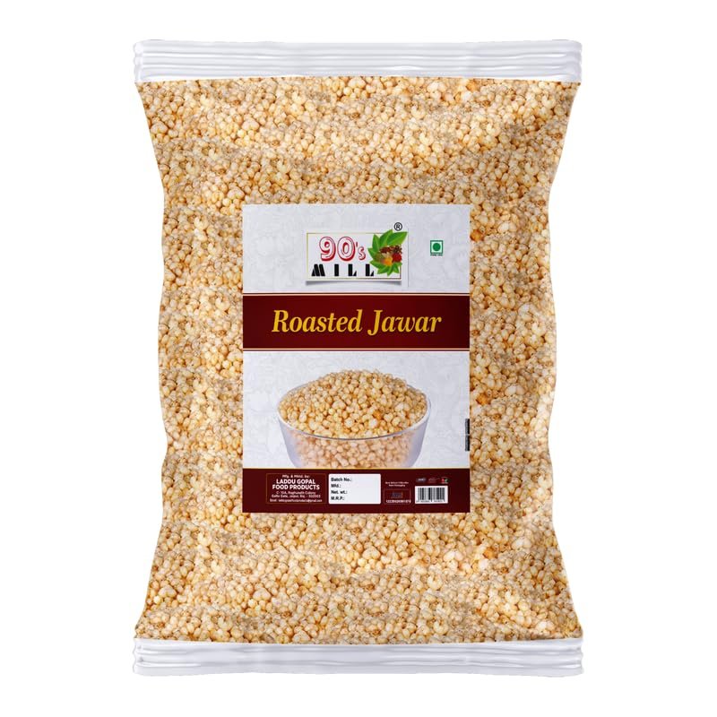 90's MILL Organic Classic Roasted Sorghum Puff Namkeen Snack | Oil Free Ready to eat Diet Namkeen Snack | Jowar Jawar Murmura Kurmura Puff Healthy Snack | Travel Friendly Snack-850g*1Pack
