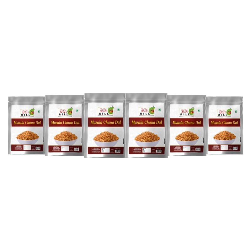 90's MILL Nagpur Chatpata Dal CHANA DAL Namken | Authentic Fanindrapura Masala Chana Dal Fried in Groundnut Oil | Festival Season Diwali Rakhi Snack and Namkeen | Savoury Snack-1Kg*6Pack