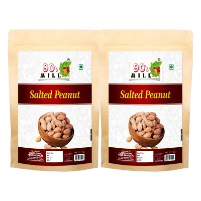 90's MILL SING Roasted Peanuts (Khari Sing) | Salted Mungfali | Peanut Plus Roasted Peanuts Salted, Snack and Namkeen | Fast Vrat Upwaas Navratri Snack||Rakhi Diwali Festive Snack-850g*2Pack