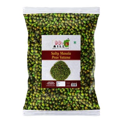 90's MILL Namkin Matar Vatana Tasty and Crunchy Chatpata Salty Masala Green Matar Party Snack|Green Salty & Spicy Masala Peas/Vatana/Matar Namkeen||Festive Season Savoury Snack-300g*1Pack