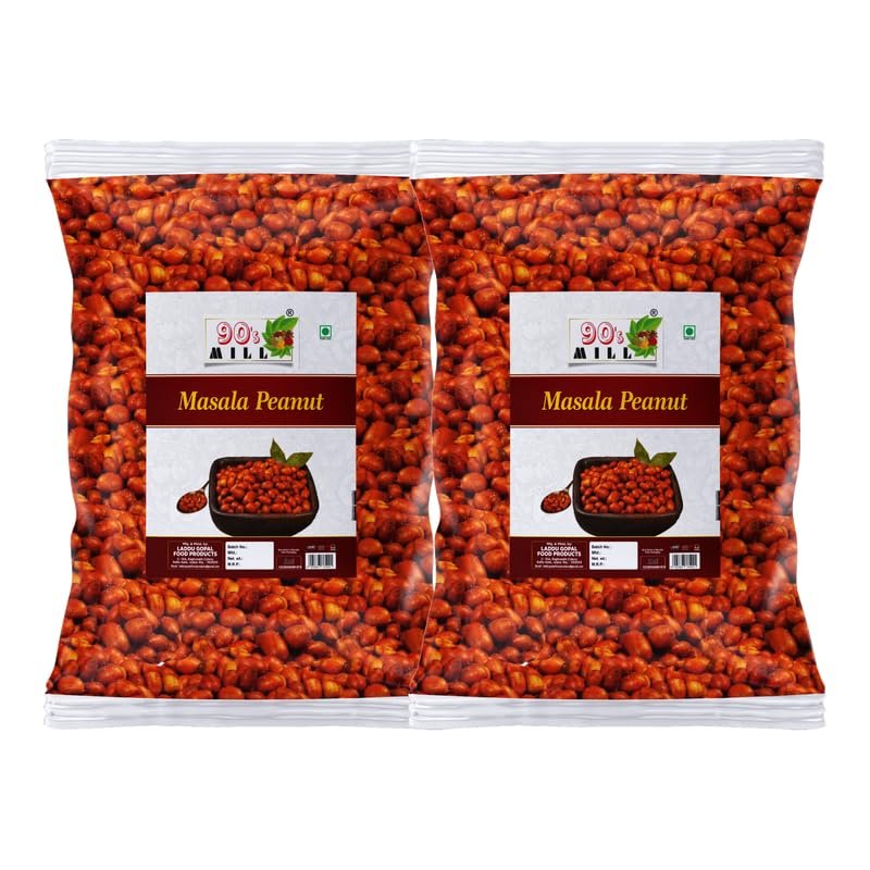90's MILL Authentic Bikaner Fried Peanut/Namkeen Fried Salted Peanut/Spicy Peanuts/Special Fried Peanuts/Fried Masala Mungfali/Groundnut/Singdana/Fried Salted Peanut Snack-420g*2Pack