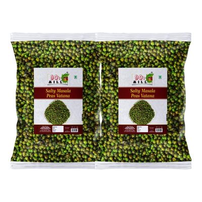 90's MILL Namkin Matar Vatana Tasty and Crunchy Chatpata Salty Masala Green Matar Party Snack|Green Salty & Spicy Masala Peas/Vatana/Matar Namkeen||Festive Season Savoury Snack-1Kg*2Pack