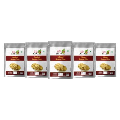 90's MILL Cuttack Champa Kadali Banana Namkeen Snack Chips wafers | Farali Banana Chips Made In Ground Nut Oil With Goodness Of Malabar Black Pepper And Himalayan Pink Rock Salt-1Kg*5Pack