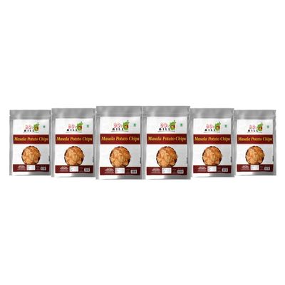 90's MILL Alu Batata Chips Potato Chip | Potato Chips Snacks | Winter Snacks | Hot Chips | Potato Chips Spicy | Andhra Snacks | Winter Sacks | Potato Chips Sprinkled Red Chilli,Salt-1Kg*6Pack