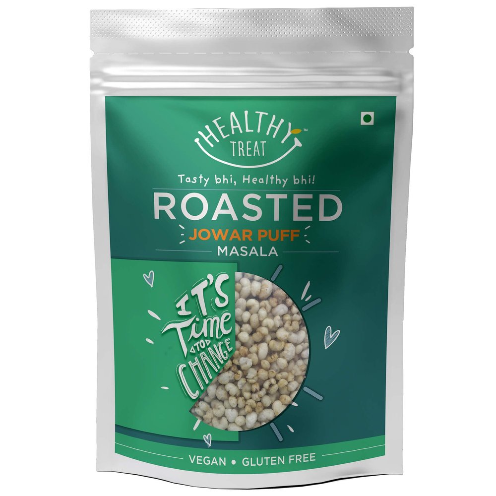 Healthy Treat Roasted Jowar Puff Masala Light Snacks Combo 200gm (Pack of 2 100gm Each)