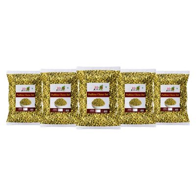 90's MILL Roasted Namkeen Podhina Dhaniya Nimbu Chickpeas Split/Chatpata Roasted Bengal split gram Namkeen Snack | All Age Groups Favourite Party Crunchy Munchy Namkeen Snack-1Kg*5Pack
