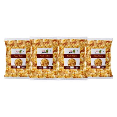 90's MILL Potato Chips Navratri Diwali Rakhi Utsav Special Namkeen Snack | Batata Wafers Chips aloo wafers Aloo Wafers Aloo Chips Falahari Fast Time Ready to eat Namkeen Snack-850g*4Pack