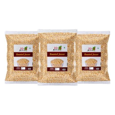 90's MILL Organic Classic Roasted Sorghum Puff Namkeen Snack | Oil Free Ready to eat Diet Namkeen Snack | Jowar Jawar Murmura Kurmura Puff Healthy Snack | Travel Friendly Snack-1Kg*3Pack