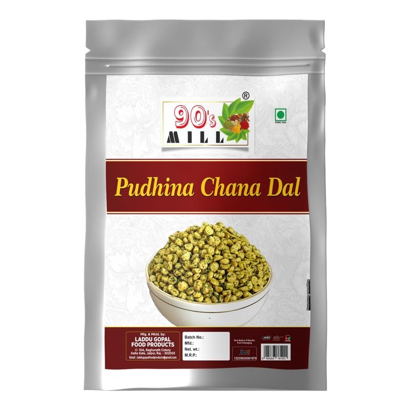 90's MILL Utsav Festival Snack Indori Namkeen Chana Dhaniya Dal | Chatpata Pudina Dhaniya Tasty Bengal split gram | All Time Favourite Party Crunchy Munchy Healthy Namkeen Snack-850g*1Pack