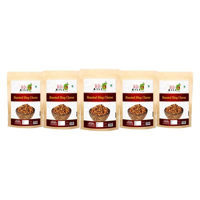 90's MILL Roasted Hing Jeera Masala Chana | Roasted Masala Chana Lightly Spicy & Crunchy | Healthy Roasted Chana - Hing Jeera Vegan, Gluten-Free Namkeen Snack Rich Protein Snacks-1Kg*5Pack