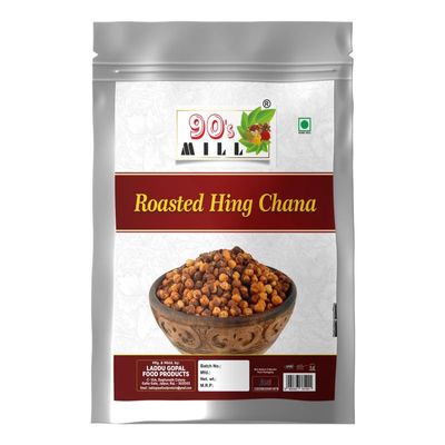 90's MILL Hing Roasted Chana Bhuna Chana | Roasted Chickpeas | Black Gram With Goodness Of Hing And Jeera | Diabetic Snack, Oil Free Ready to Eat Tasty Lightly Spicy Low GI Namkeen-850g*1Pack