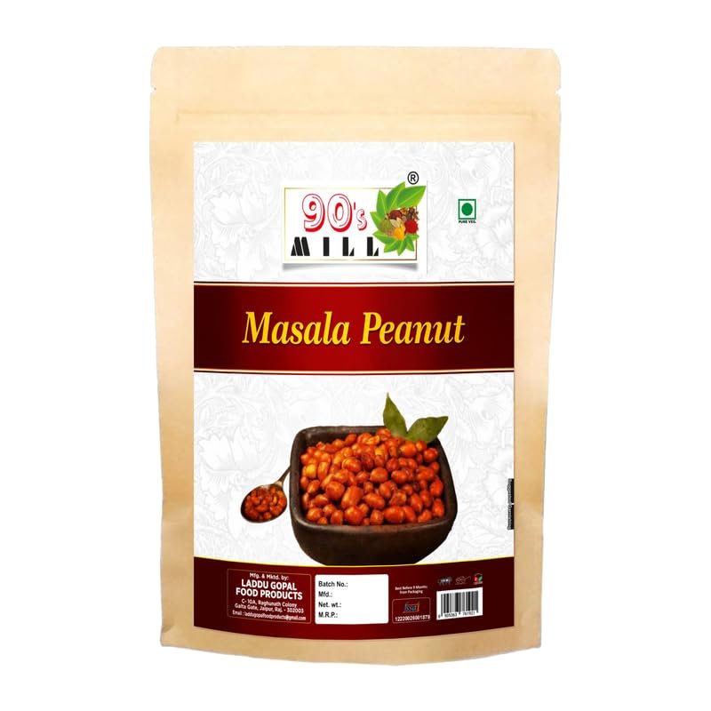 90's MILL Fried Masala Groundnut Namkeen | Peanut Masala | Farm Fresh Masala Peanut Namkeen | Rich in Protein Crunchy & Spicy Healthy Snack | Fried in Groundnut Oil | No Preservatives-850g*1Pack