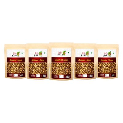 90's MILL Chana Chickpeas Bhuna Roasted Desi Bhungade Bhungda With Skin | Unsalted Roasted Bhuna Chana (Chickpeas) Used as Snacks | Ready to eat Whole Skin Roasted Bhuna Chana-850g*5Pack