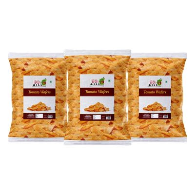 90's MILL Marwari Tomato Tango Flavour, Crunchy Chips & Snacks | Aloo Chips Wafers Fried Potato Chips Wafers Indian Snacks Namkeen | Bachcho Ka Favourite Savoury Snack-850g*3Pack