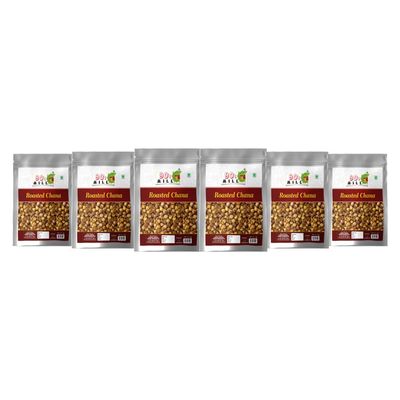 90's MILL Marwar Roasted chana Bengal Gram Chickpeas/Bhuna Chana | Roasted Black Gram | Roasted Chickpeas Snacks Without Salt Bhuna Chana With Skin | Ready to eat Fresh Snack-1Kg*6Pack