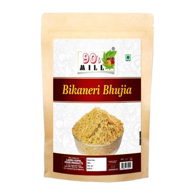90's MILL Authentic Bikaneri Bhujia Low Fat bikaneri bhujia sev Namkeen with Dew beans,gram flour and indian Spices||All time favourite indian snacks/Namkeen||Ready to eat Namken-250 * 1Pack